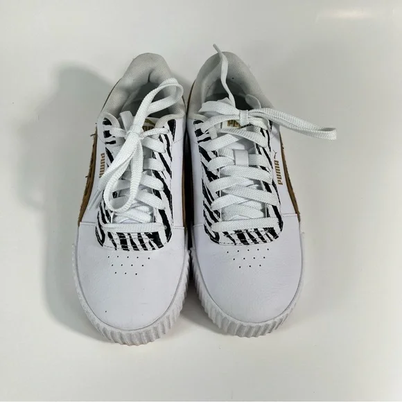 Puma Women's Carina Animal Mix Platform Cheetah Zeebra Stripe Sneakers 6.5 - Picture 3 of 7